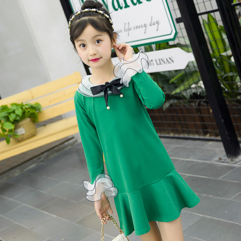 2018 new spring autumn/winter/summer Girls Kids Boys Bell sleeve Dress comfortable cute baby Clothes Children Clothing alx