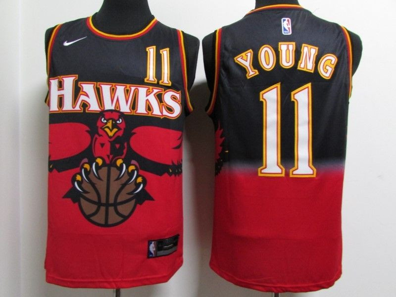 Atlanta Hawks Trae Young #11 NBA 2020 Black&red Jersey