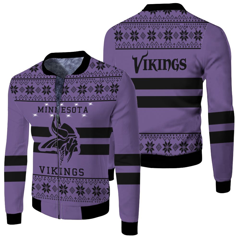 Minnesota Vikings Light Up Ugly Sweater 3D T Shirt Hoodie Sweatshirt Jersey Fleece Bomber Jacket