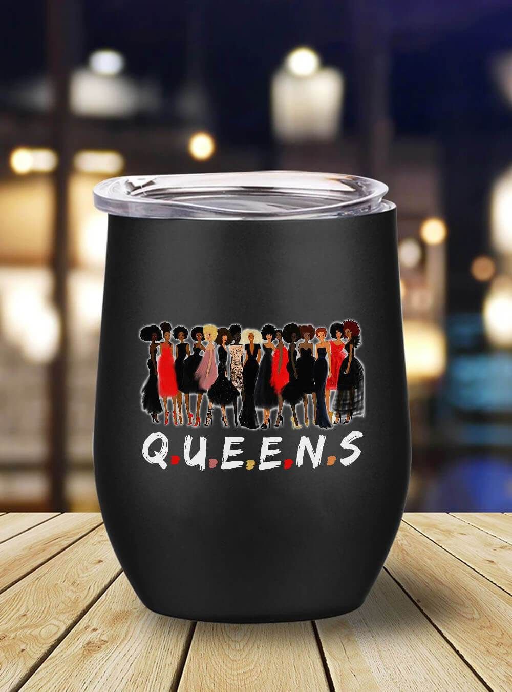 African American Tumbler Afro Queens Stainless Steel Wine Tumbler Mug Afrocentric Inspired Gift Ideas BPS2509