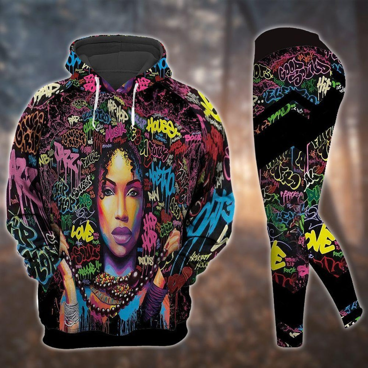 Black Queen Love Colorful Legging Hoodie ,African Legging Hoodie