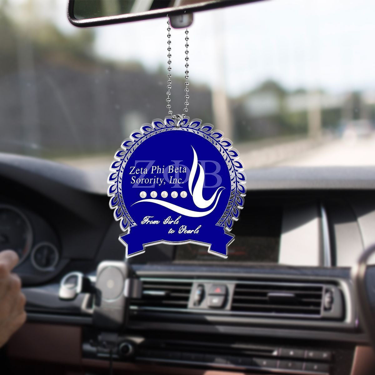 Sorority Ornament – Zeta Phi Beta Logo Car Hanging Ornament