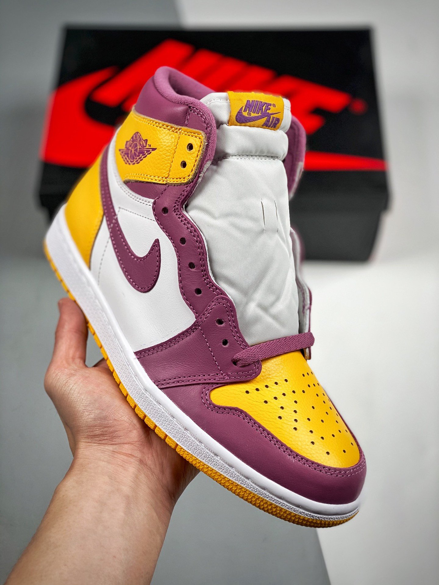 JD 1 High OG Brotherhood University GoldLight Bordeaux-White 5342135