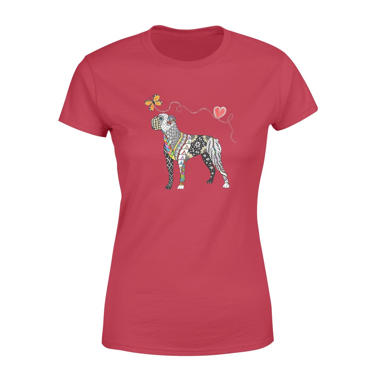 Zentangle Rainbow Boxer – Premium Women’S T-Shirt, Gift For Dog Lover, Gift For Bull Terrier Lover T-Shirt Hoodie All Color Size S-5Xl