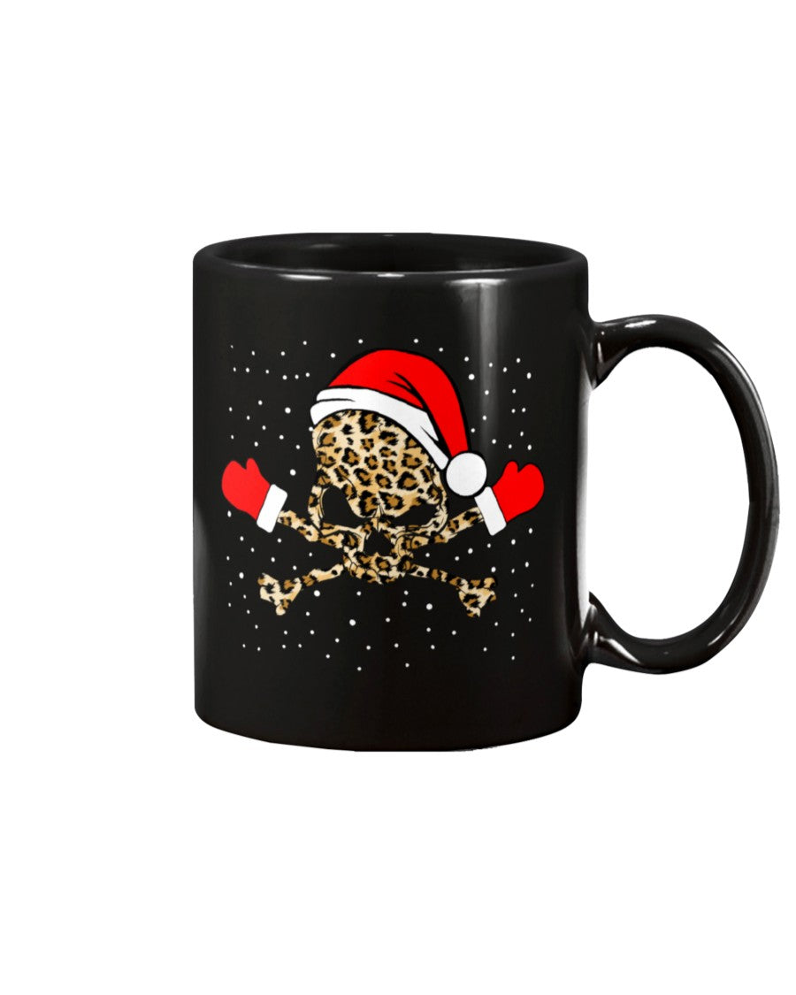 Leopard Skull X-Mas White Ceramic Mug Cup