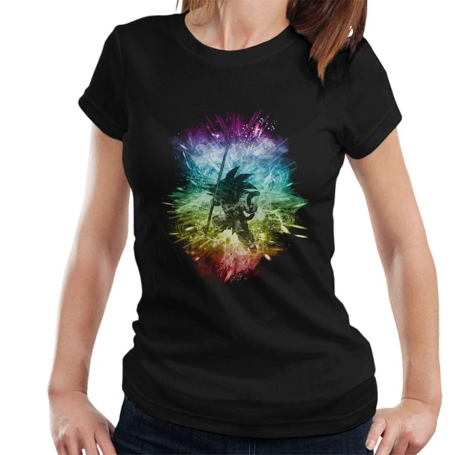 Dragon Ball Z Goku Rainbow Storm Women’s T-Shirt