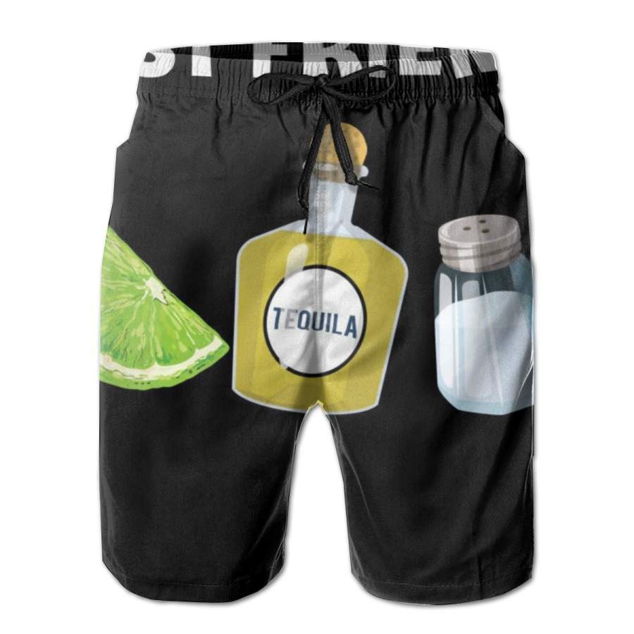 2 Pack Best Friends Lime Tequila Salt Horizontal Poster Men Swim Trunks Drawstring Elastic Waist Quick Dry Beach Shorts with Mesh Lining Swimwear Bathing Suits