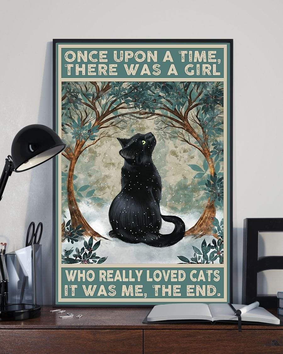 Once Upon A Time There Was A Girl Who Loved Cat Canvas Prints #H