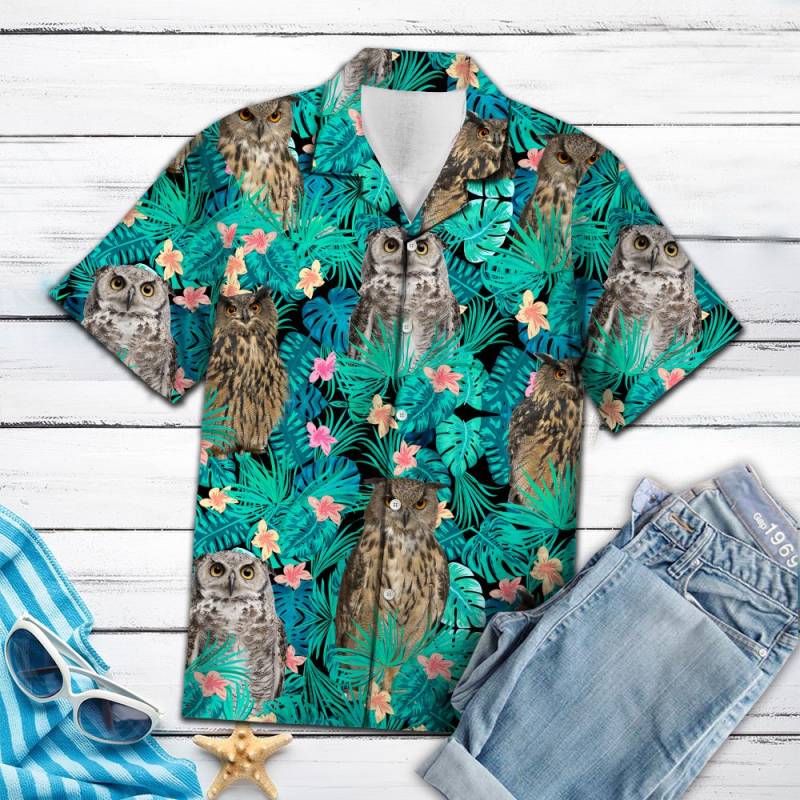 Owl Tropical Hawaiian Shirt Ha100945