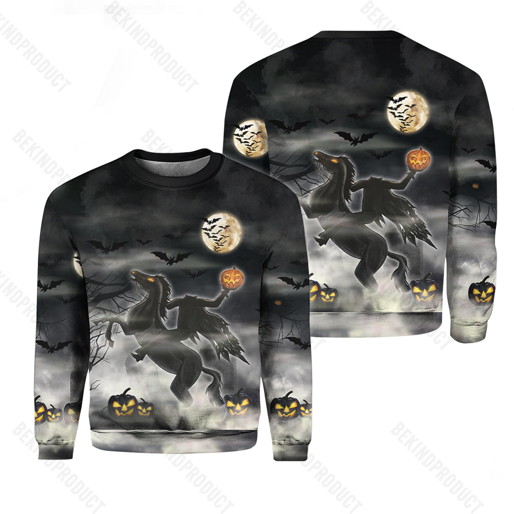 Headless Horseman Halloween Crewneck Sweatshirt All Over Print Sweatshirt For Women Sweatshirt For Men