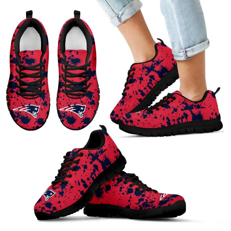 Splatters Watercolor New England Patriots Sneakers