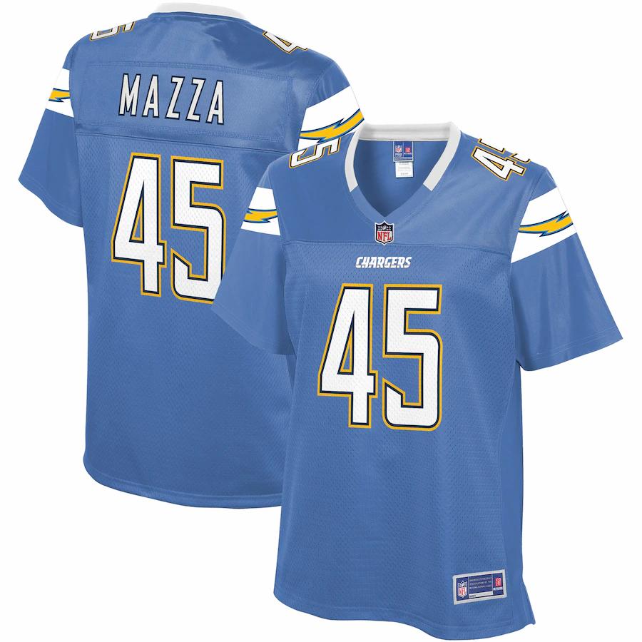 Cole Mazza Los Angeles Chargers NFL Pro Line Womens Alternate Team Player Jersey – Powder Blue