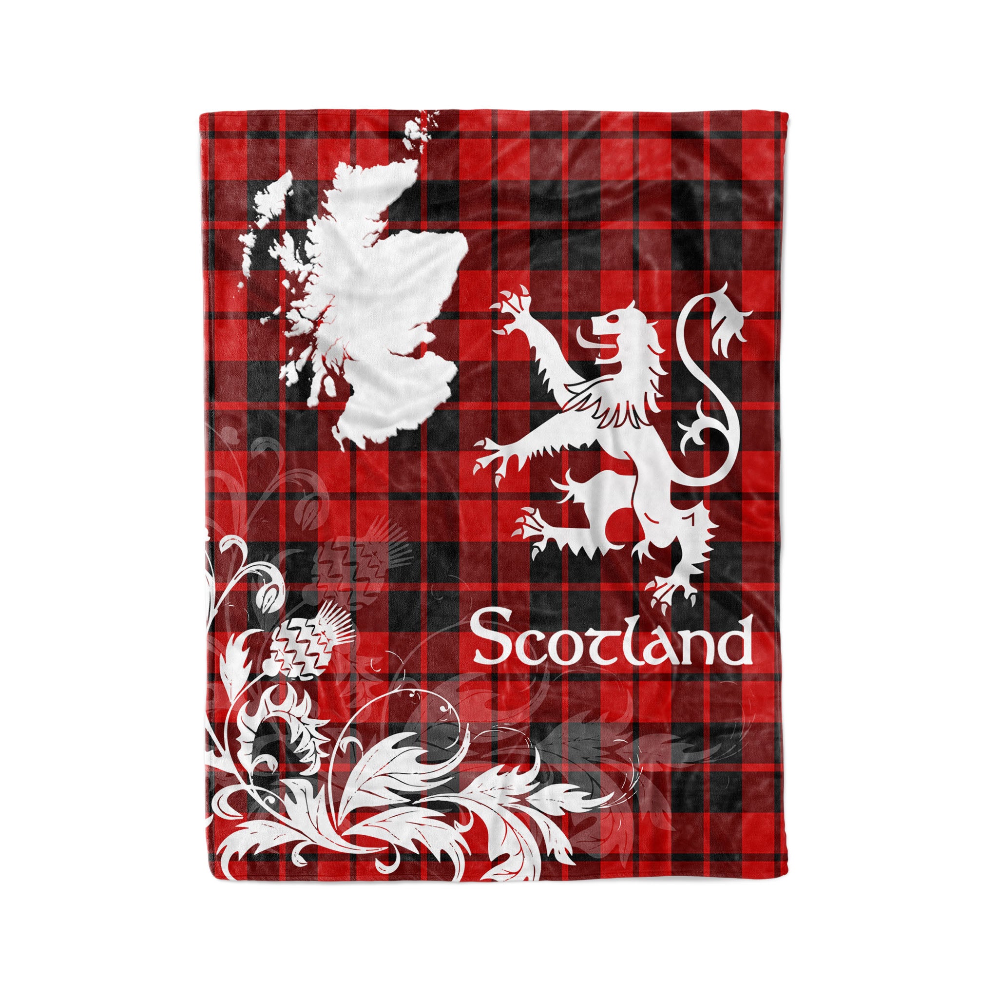 Tartan Plaid Fleece Blanket Tartan Blanket Thistle And Lion Scottish Clan Ettrick Plaid Blanket