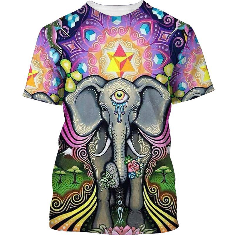 Third Eye Elephant Hoodie – Hippie Animal 3D Hoodie Zip Tshirt Gift For Men Women