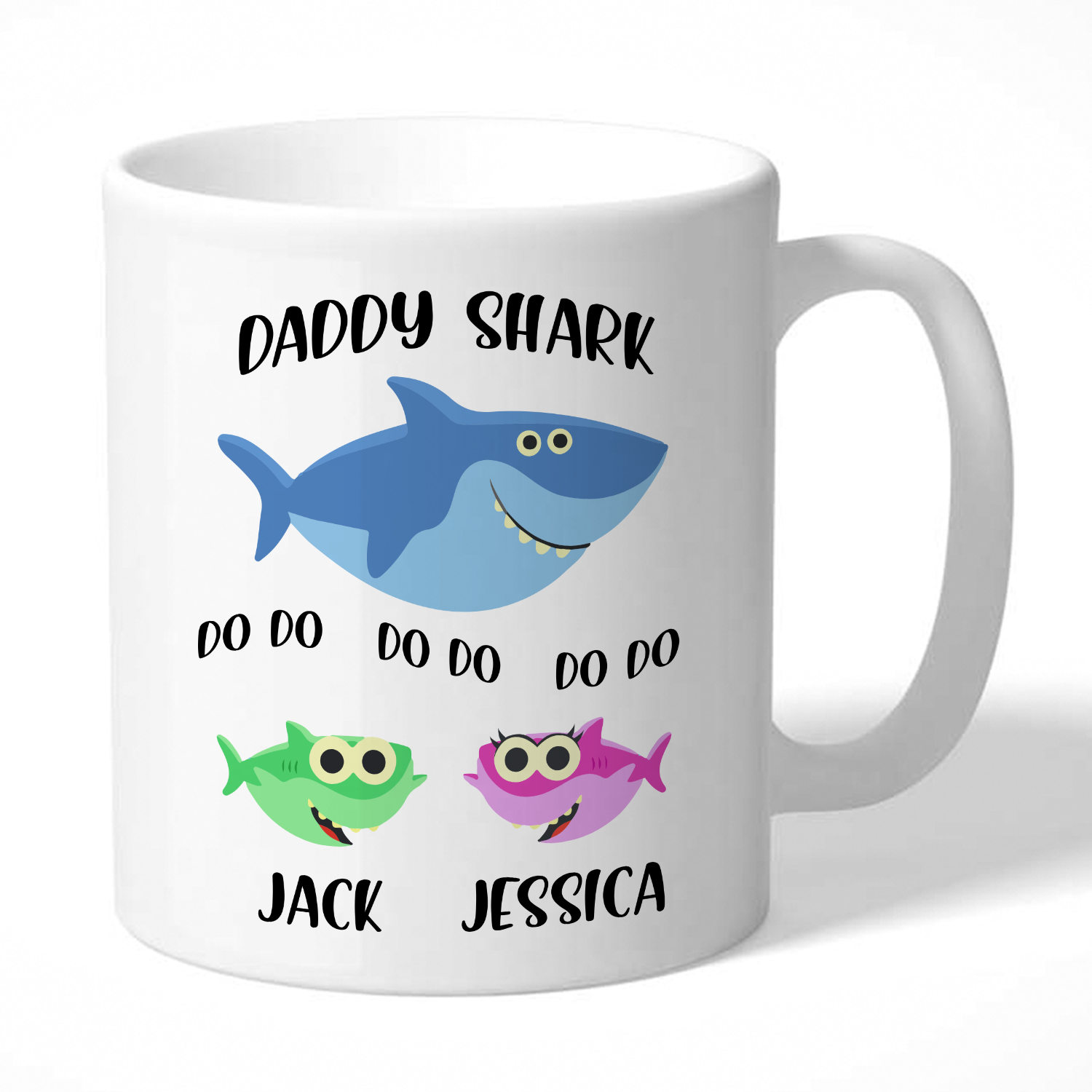 Daddy Shark Cute Custom Mug| Funny Father’s Day Gift for Him, Daddy Birthday, Christmas Gift| N188 Myfihu