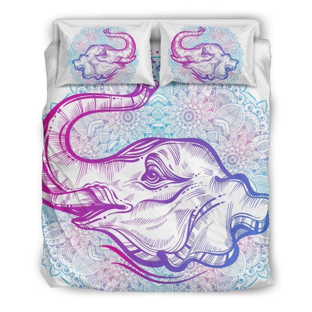 Flower With Mandala Elephant 3D Bedding Set Bedroom Decor