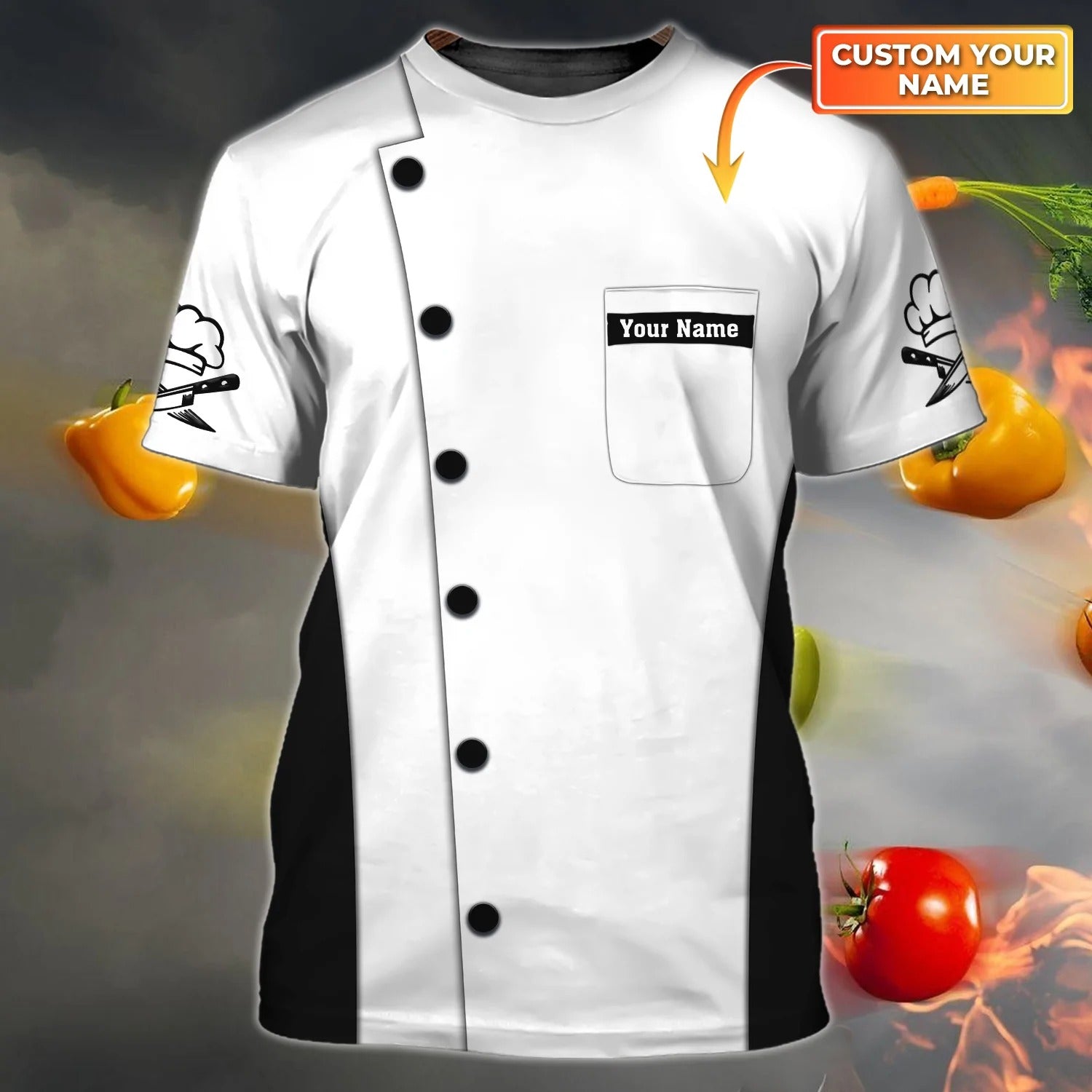 Customized Black And White Shirt For Master Chef, Uniform Chef Shirts, Chef Lover Gifts