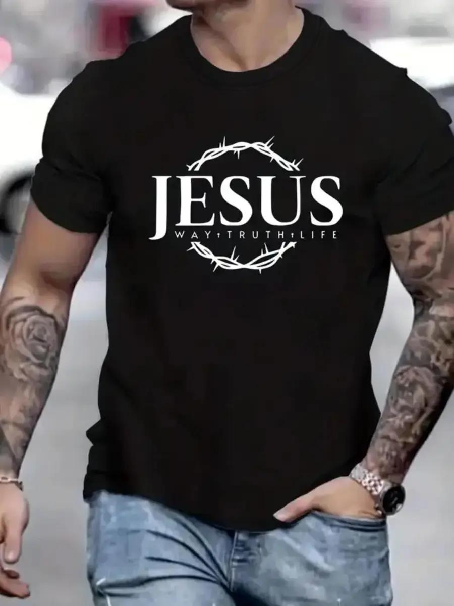 Letter Print Regular Fit Tee, Graphic Print, Casual Streetwear, T-Shirt For Men