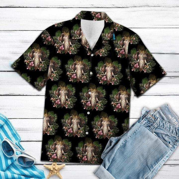 Waybackapparel Elephant Kings 3D Hawaiian Shirt