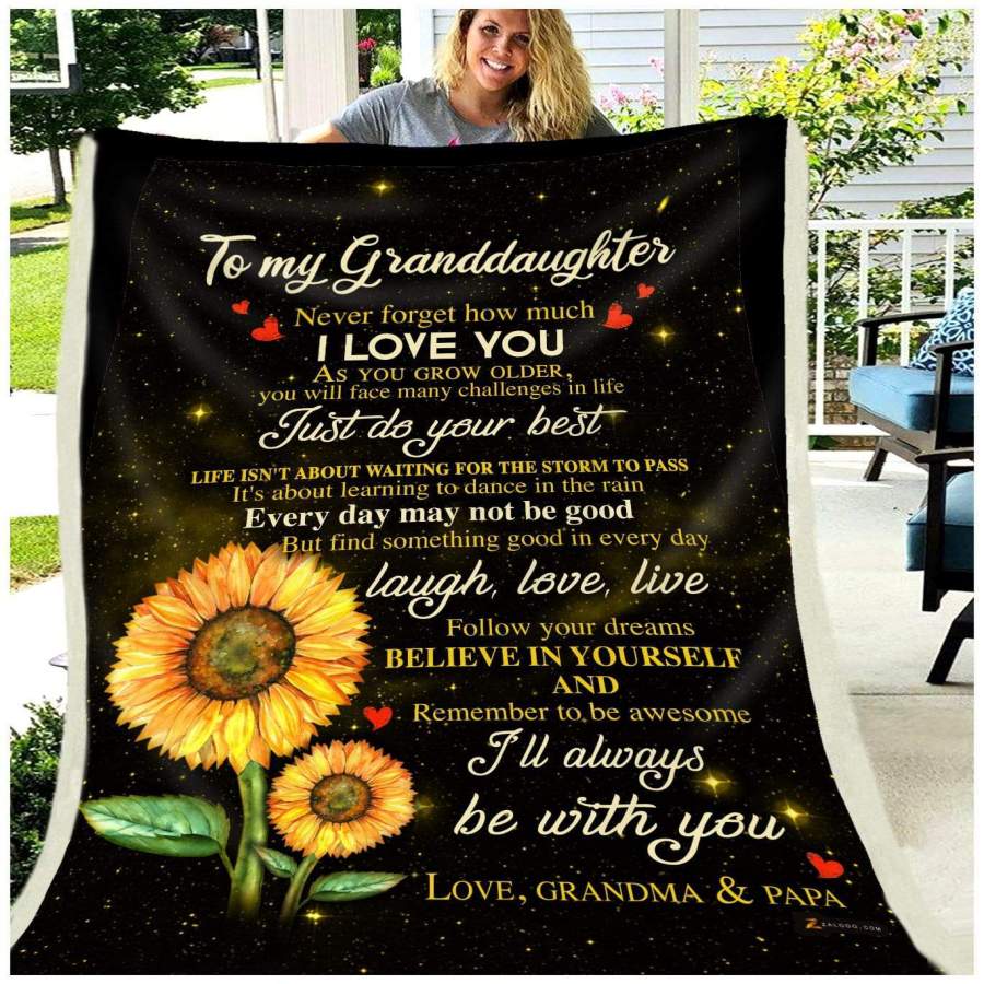 Blanket Gift For Granddaughter Never Forget How Much I Love You