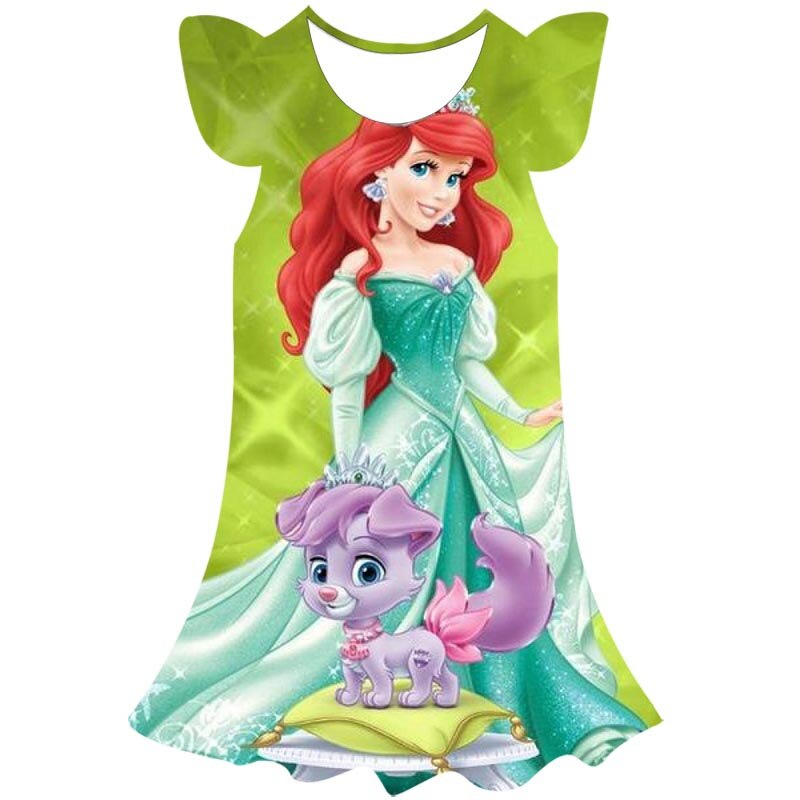 Baby Girls Mermaid Dress Baby Girl Summer Cartoon Clothes Baby Ariel Dress Princess 1-10 Years Old Clothing Dress Girls Clothes alx