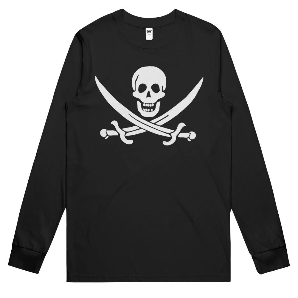 Pirate Jolly Roger Tee – Flag Of Captain Jack Rackham Long Sleeve T Shirts