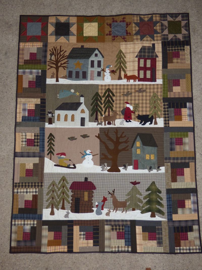 Snow Santa Claus Christmas Quilt Blanket