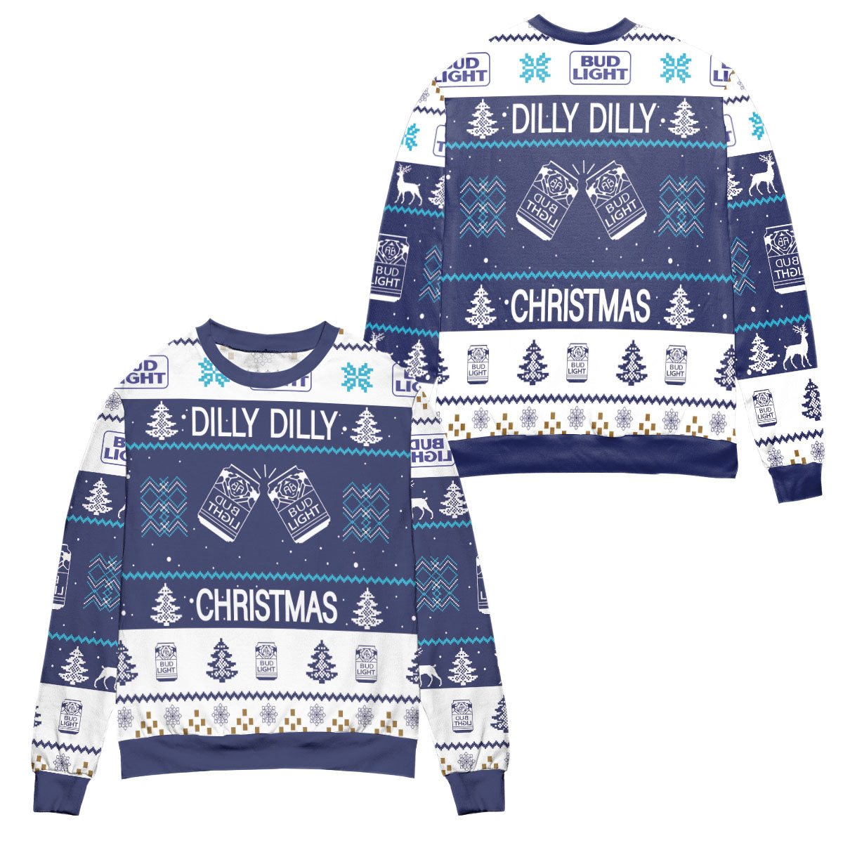 Bud Light Dilly Dilly Christmas Ugly Christmas Sweater – All Over Print 3D Sweater