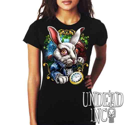 Alice In Wonderland White Rabbit  – Ladies T Shirt