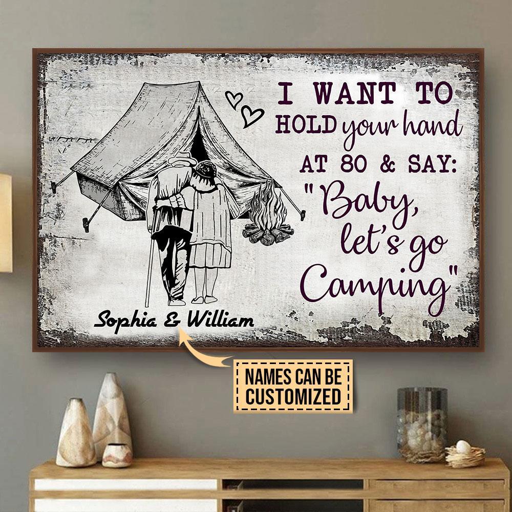 Aeticon Gifts Personalized Camping Sketch Tent Hold Your Hand Canvas Mom Dad Gift Home Decor