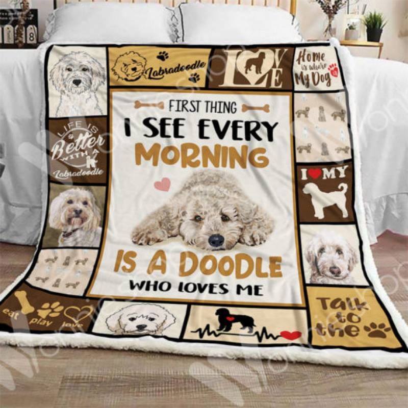 Labradoodle Dog Sherpa Blanket NOV0503 85O36