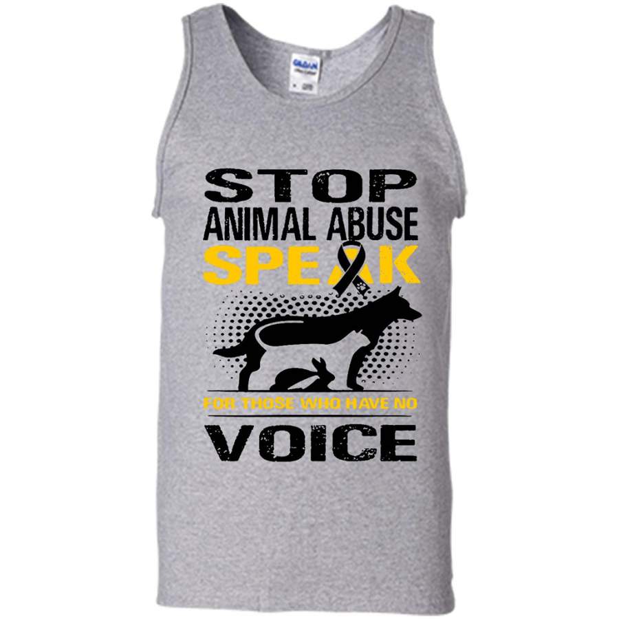 Stop Animal Abuse Speak For Those Who Have No Voice – Canvas Unisex Tank