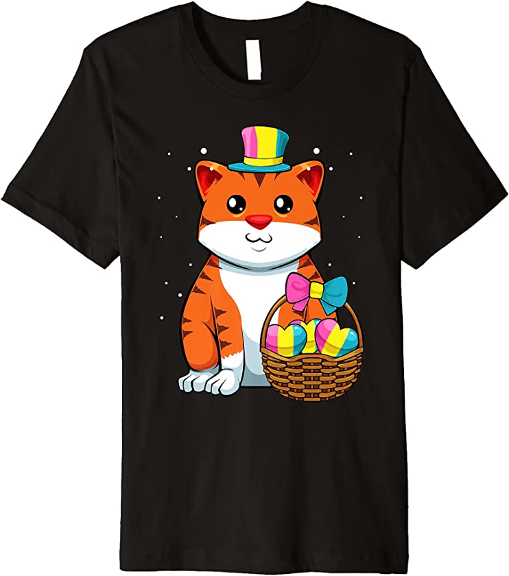 Cat Easter Egg LGBT-Q Cute Kitten Pansexual Pride Flag Color Premium T-Shirt