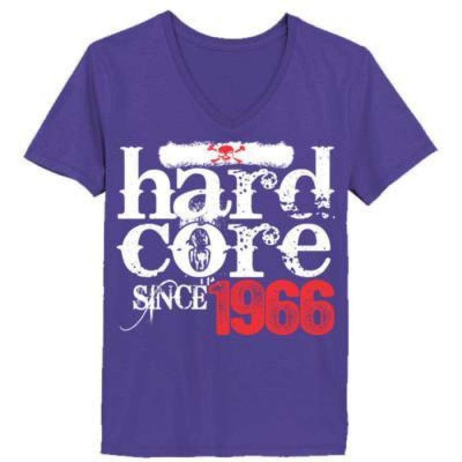 AGR Hard Core Since 1966 – Ladies’ V-Neck T-Shirt