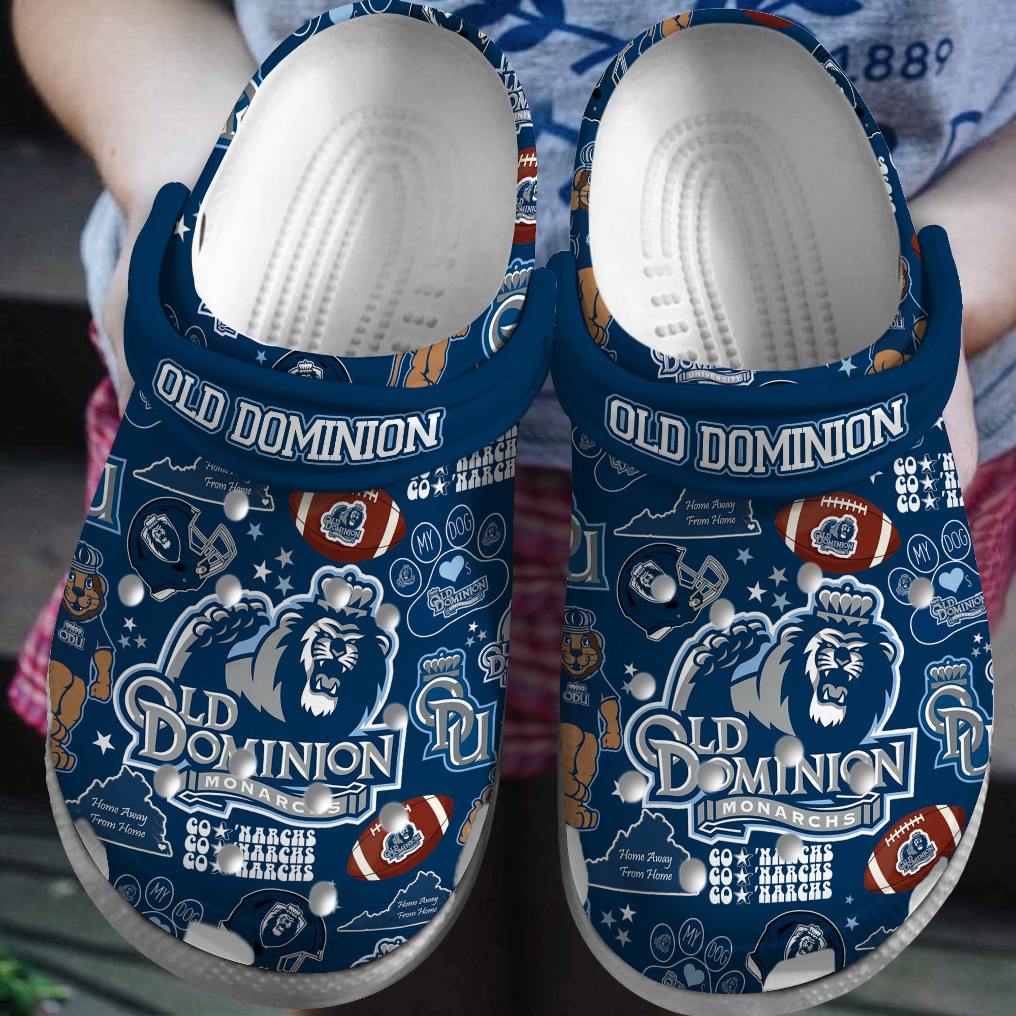 Old Dominion Monarchs NCAA Sport Crocss Crocband Clogs Shoes Comfortable For Men Women and Kids