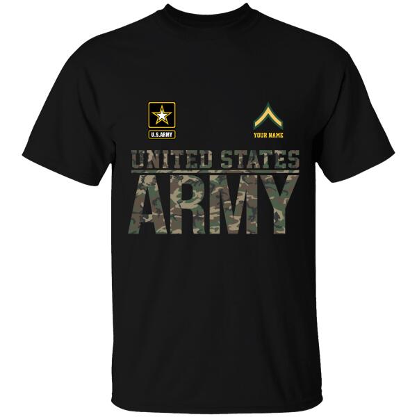 United State Army Personalized T-Shirt, Best Gift For Army Dad Grandpa Veterans