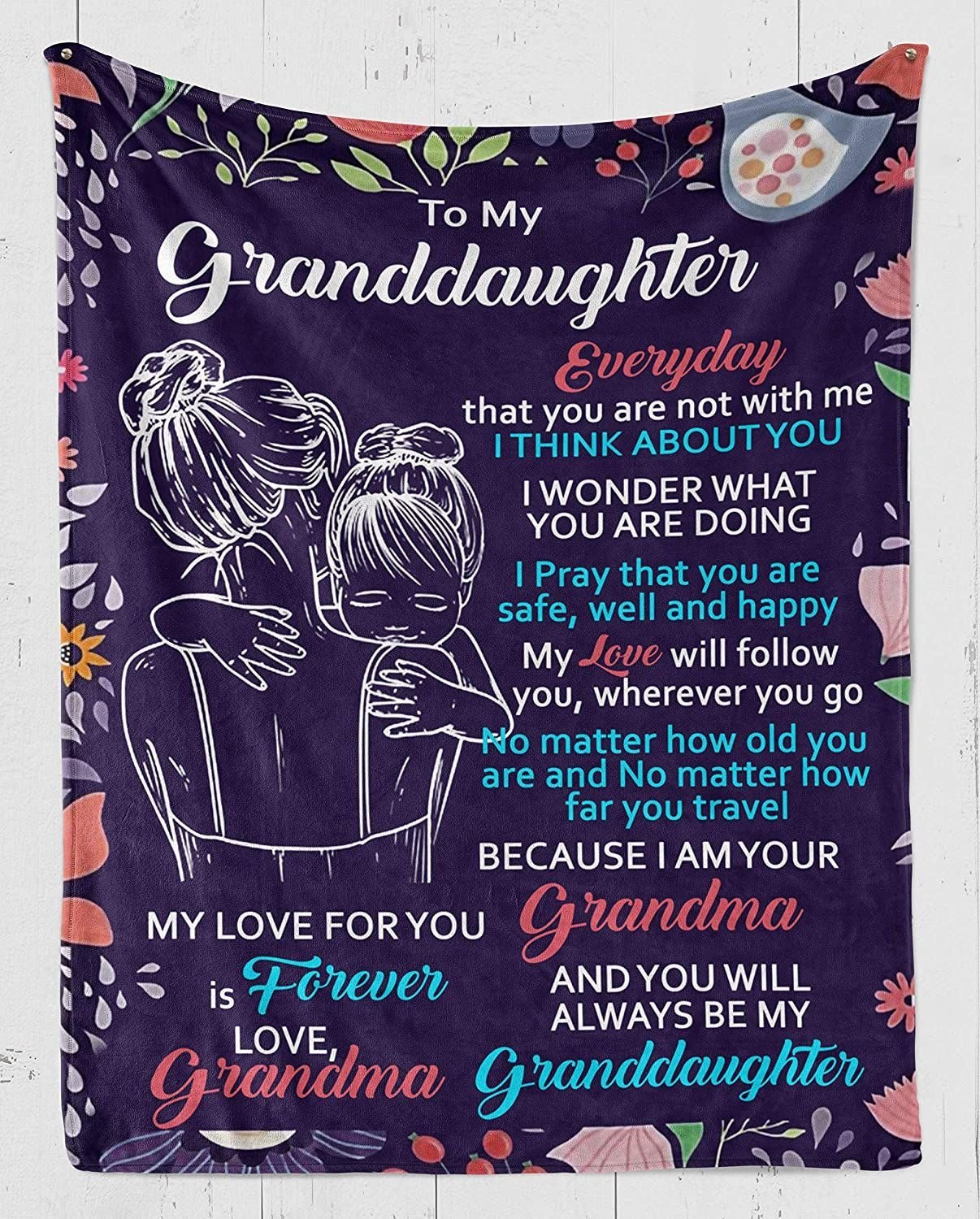 To My Granddaughter My Love For You Is Forever Quilt Blanket