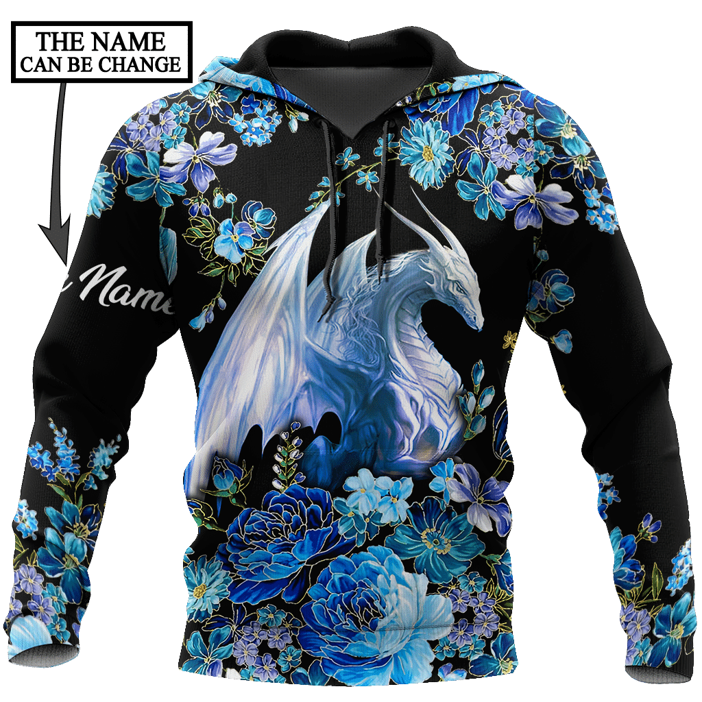 Dragon Flower 3D All Over Print Hoodie Shirt For Men And Women Custom Name