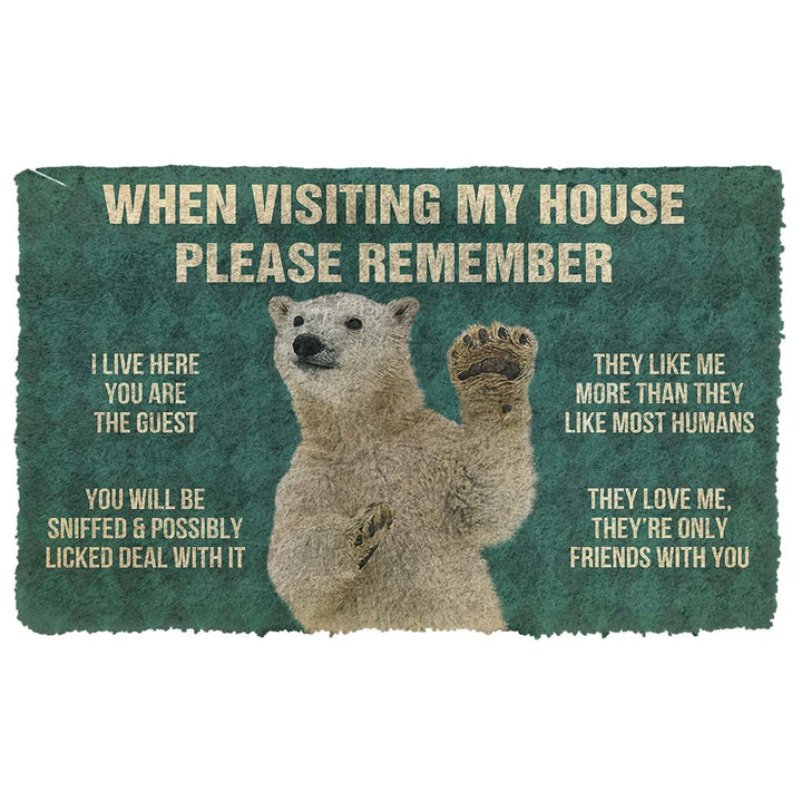 Waybackapparel Please Remember Polar Bears House Rule Custom 3D Doormat