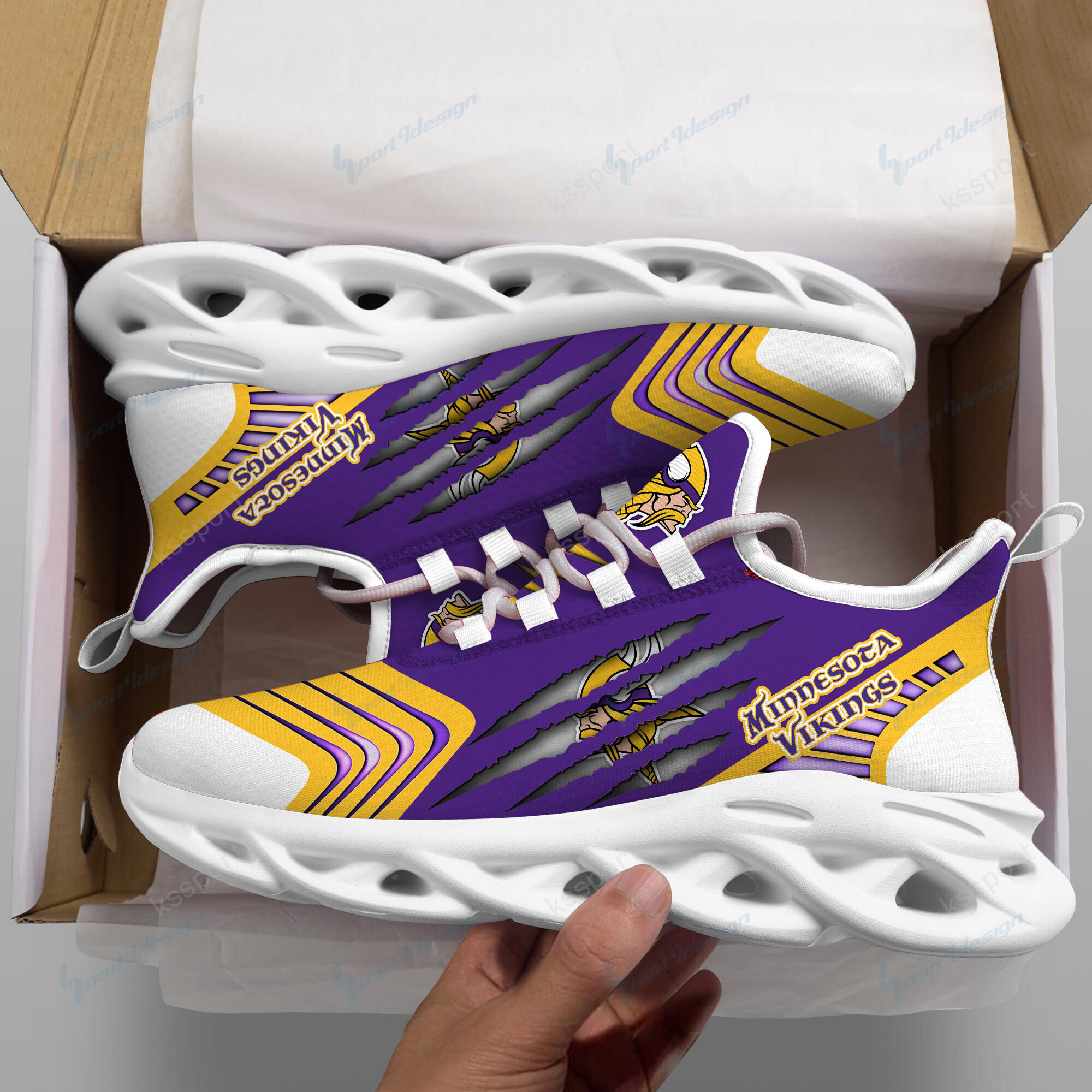 Minnesota Vikings Yezy Running Sneakers Bb421