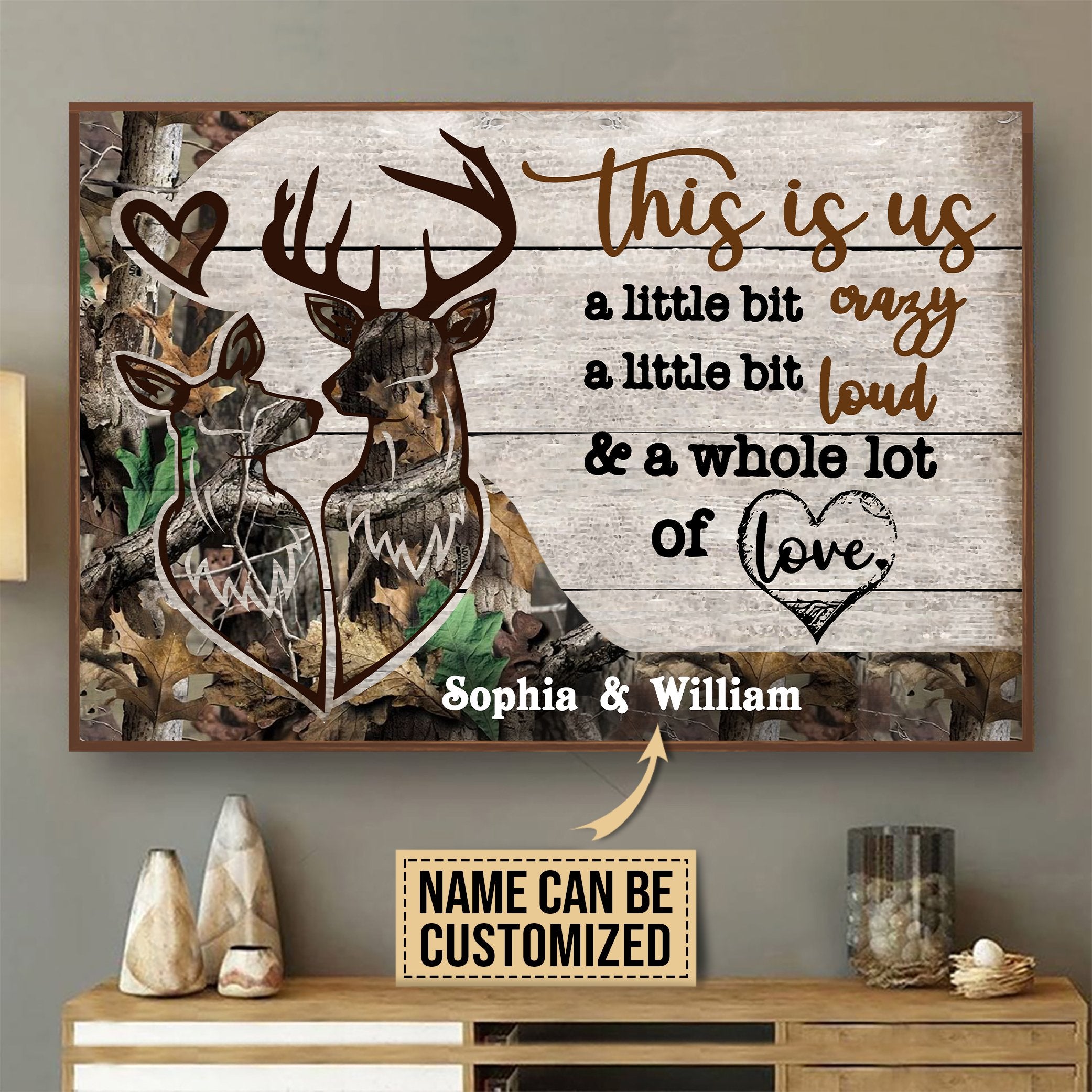 Aeticon Gifts Personalized Deer Couple Camo This Is Us Canvas Mom Dad Gift Home Decor