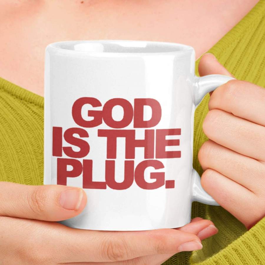 God is the plug coffee mug