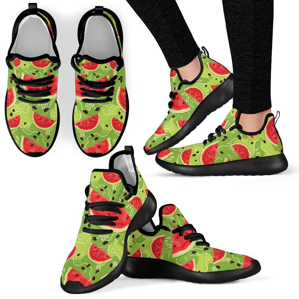 Yummy Watermelon Pieces Pattern Print Mesh Knit Shoes