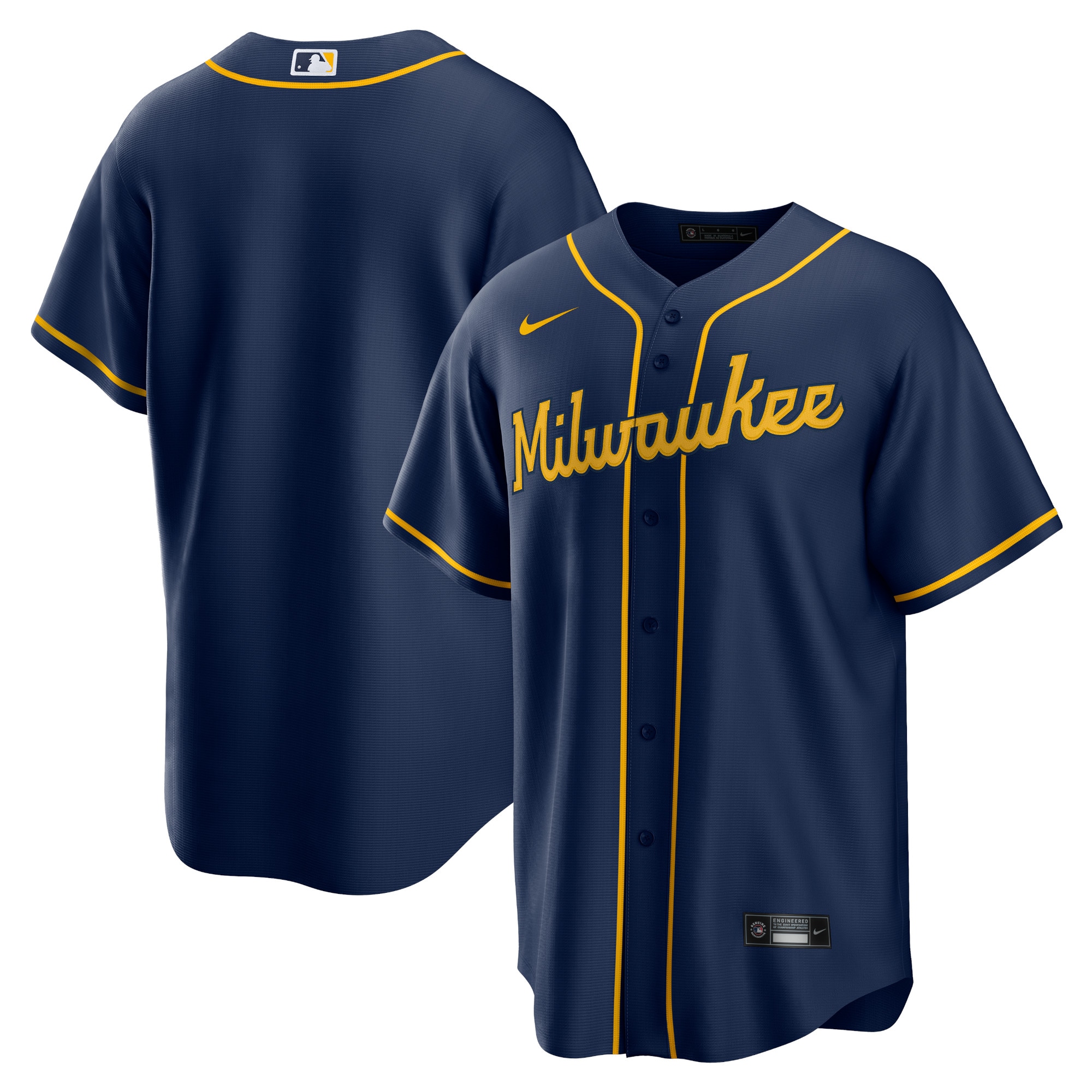 Milwaukee Brewers Alternate Replica Team Jersey – Navy