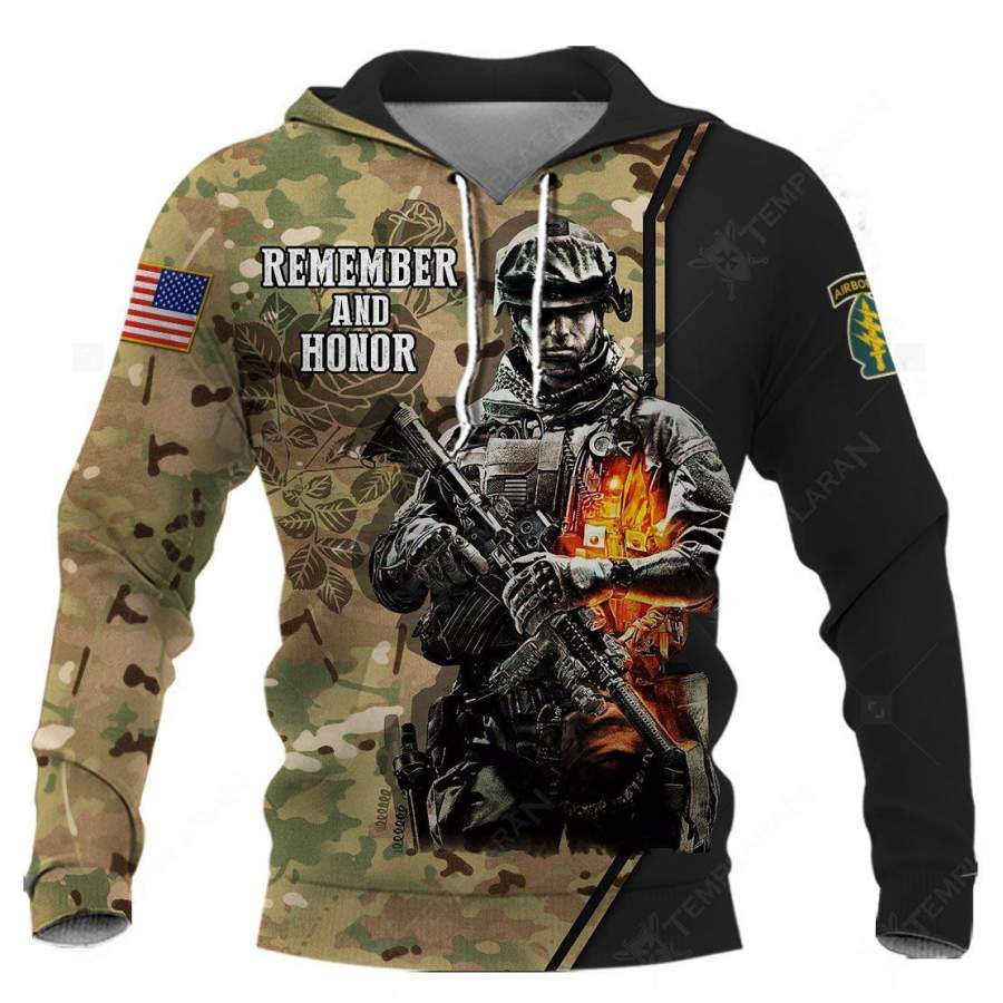 US Army Special Forces Remember And Honor 3D Shirt Full Printing