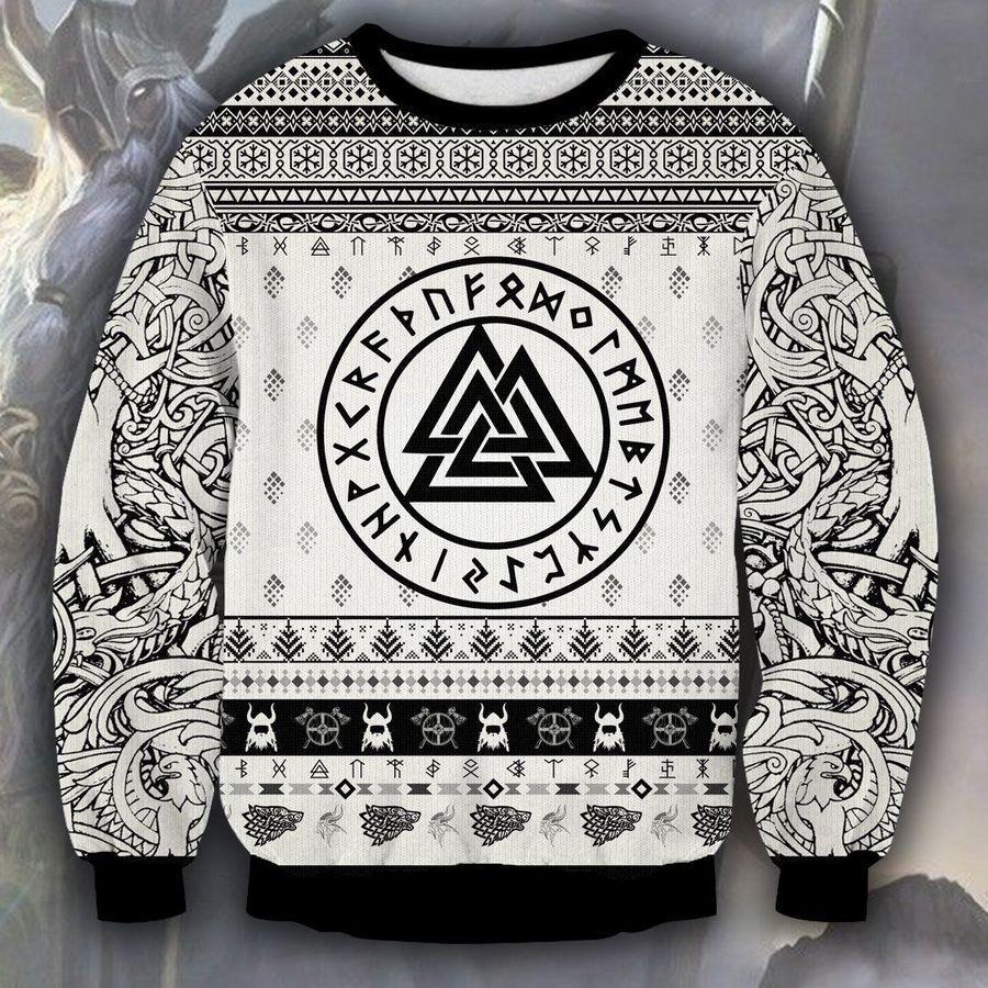 Viking Black And White Ugly Christmas Sweater | Unisex | Adult | Us1858