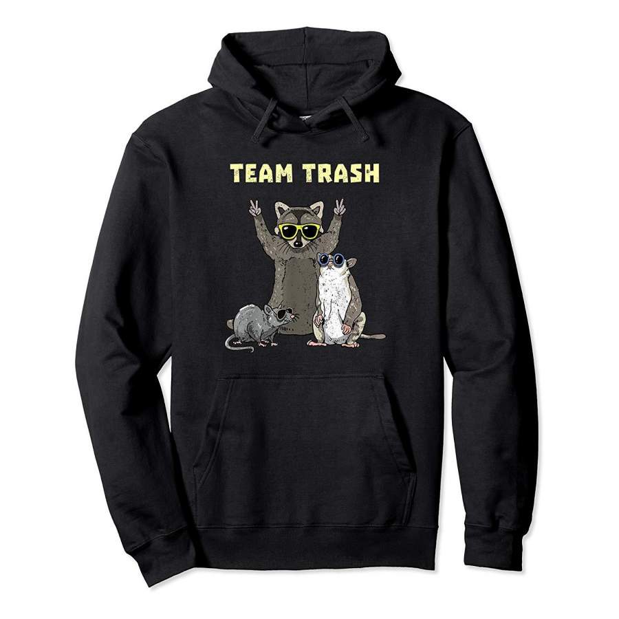 Team Trash Opossum Raccoon Rat, Funny Animals Garbage Gang Hoodie Premium Tee