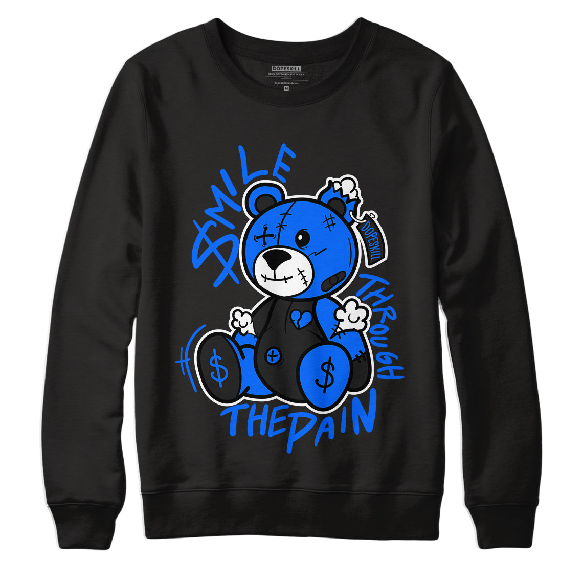 Yz 350 Boost V2 Dazzling Blue Dopeskill Sweatshirt Bean Graphic