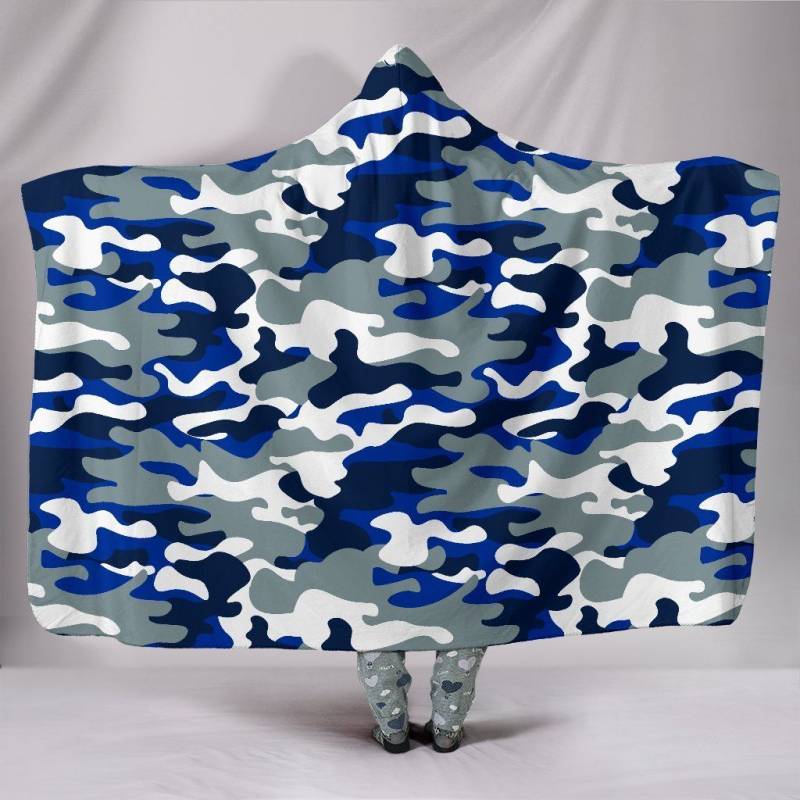Dallas Cowboys Inspired Hoodie Blanket Camo Snuggie Wrap Blanket Throw