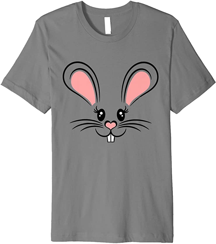 Cute Easter Bunny Face Costume Girls Women Christian Holiday Premium T-Shirt